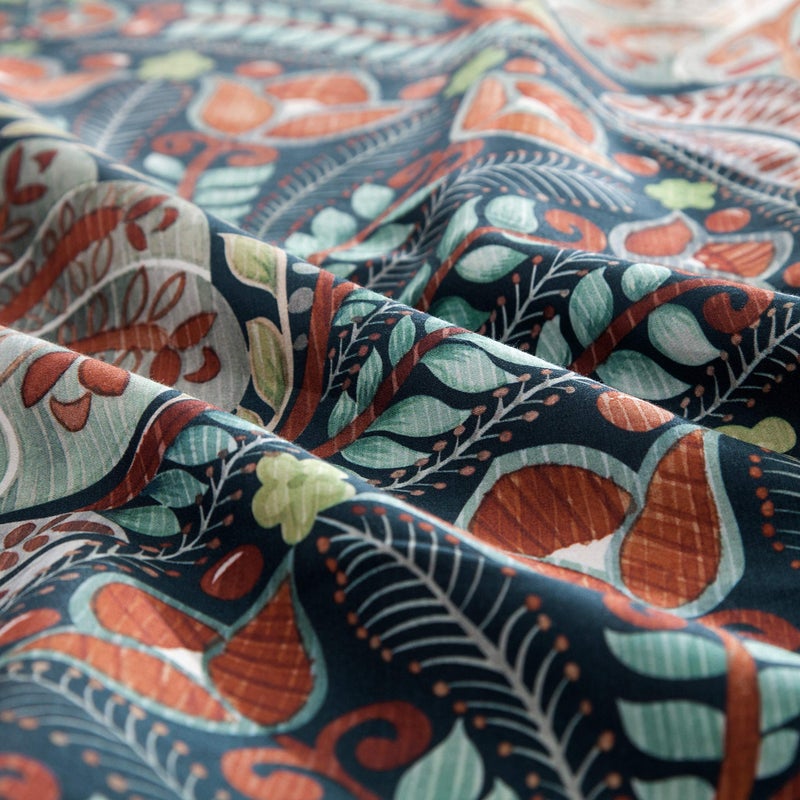 Eikei Home Damask Medallion Luxury Duvet Quilt Cover Boho Paisley Print Bedding Set 400 Thread Count Egyptian Cotton Sateen Vibrant Bohemian Pattern (Blue Orange, King) - Image 2